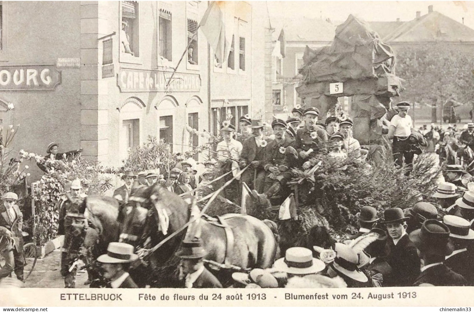 LUXEMBOURG ETTELBRUCK FÊTE DE FLEURS DU 24 AOÛT 1913 TRES BELLE  ANIMATION  9X14 REIMPRESSION DE CARTES ANCIENNES - Ettelbrück
