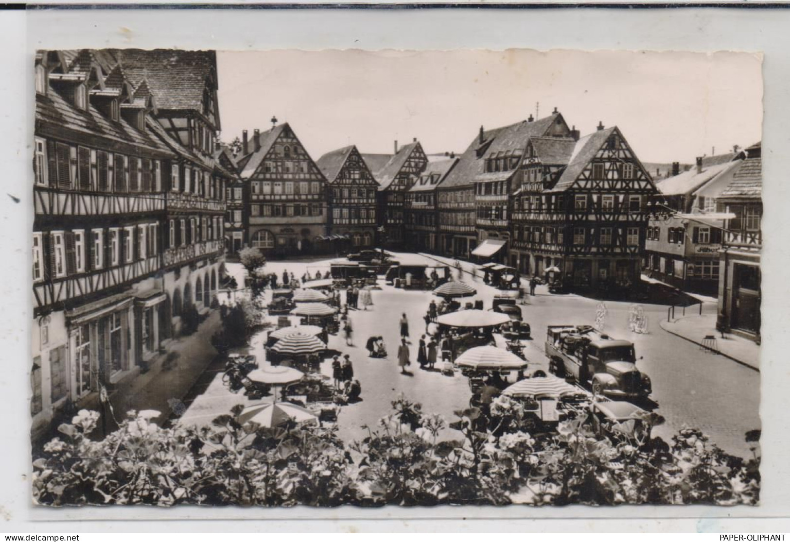 7060 SCHORNDORF, Marktplatz, Marttreiben, LKW, 1957 - Schorndorf