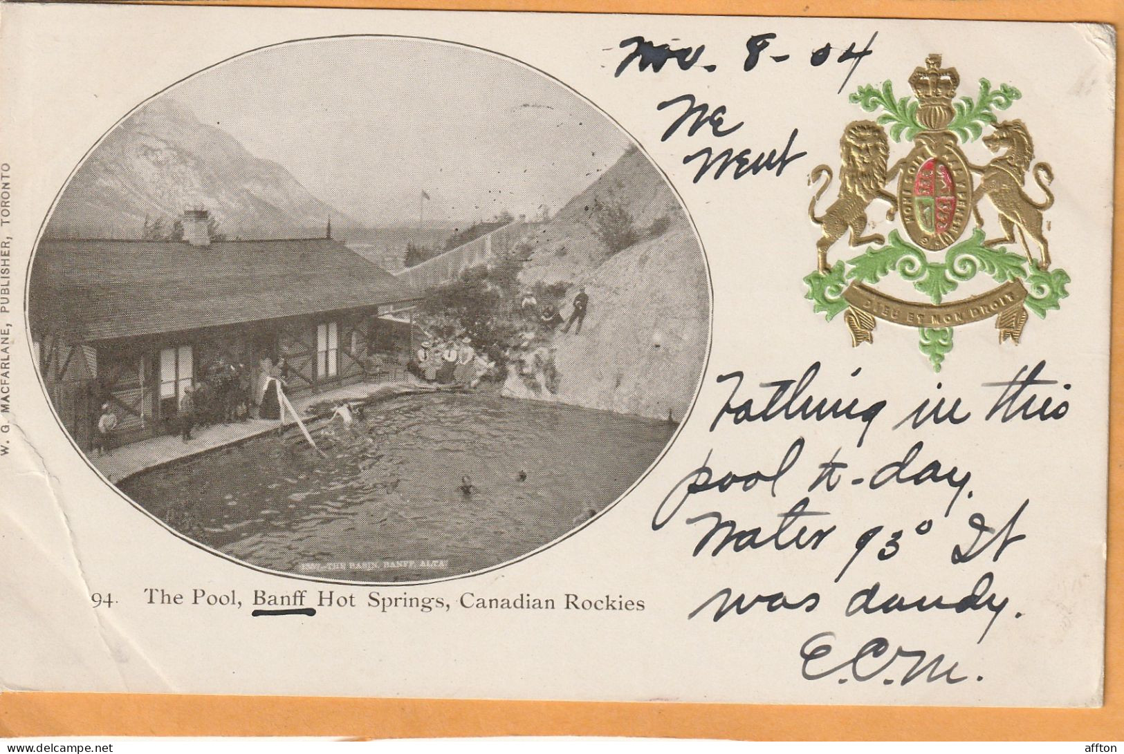 Banff Alberta Canada 1904 Postcard - Banff