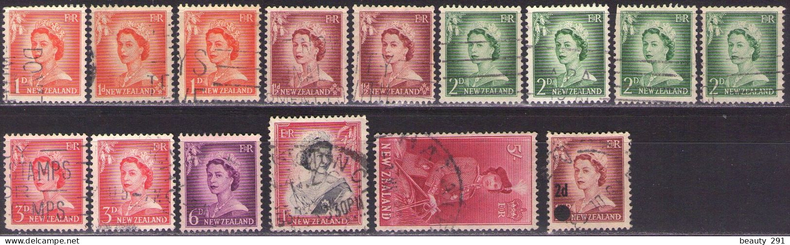 New Zealand 1953-1958 LOT,USED - Usati