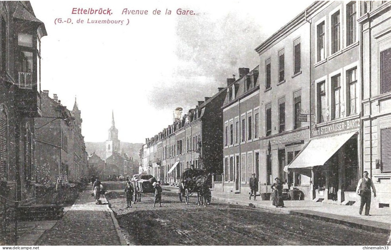 LUXEMBOURG ETTELBRÜK AVENUE DE LA GARE TRES BELLE   ANIMATION  9X14 REIMPRESSION DE CARTES ANCIENNES - Ettelbrück