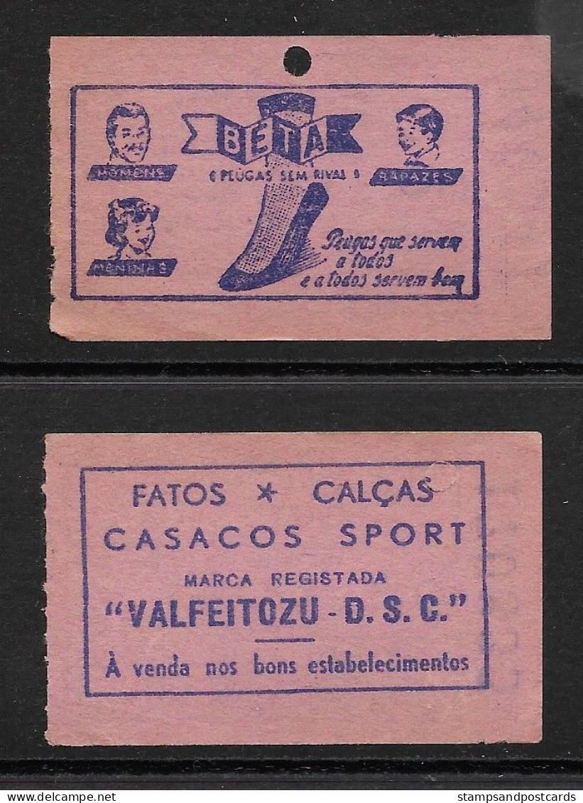 Tramway Et Bus Lisbonne Carris Portugal 2 Billet Pub Vêtements Chaussettes Chaussures Clothes Shoes Lisbon Tram Ticket - Europa