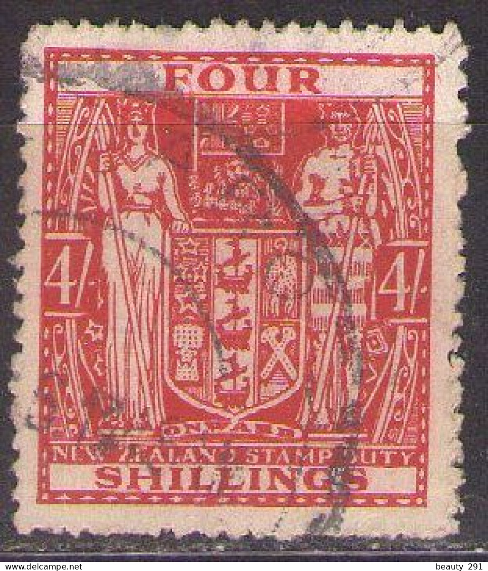 New Zealand 1931 Postal Fiscal 4/- Used - Steuermarken/Dienstmarken