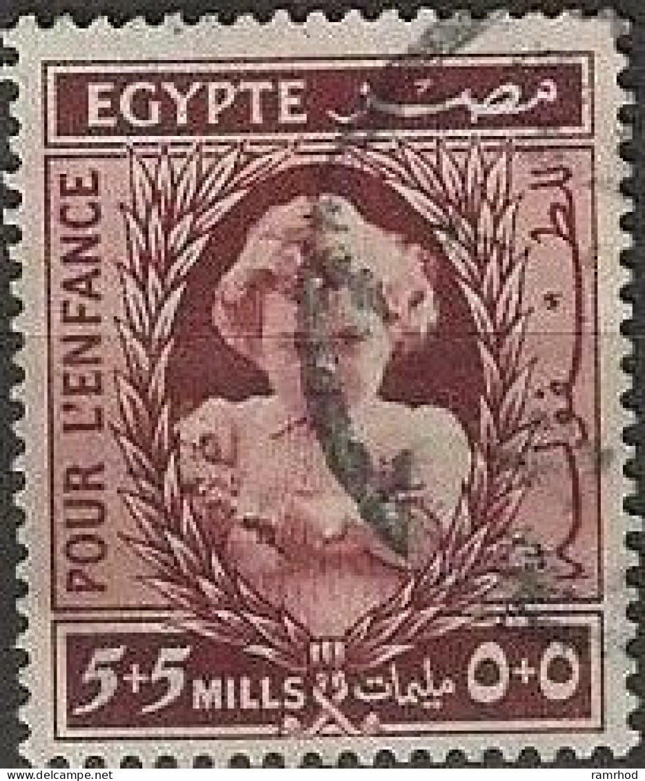EGYPT 1940 Child Welfare - 5m.+5m - Princess Ferial (18 Months Old) FU - Usados