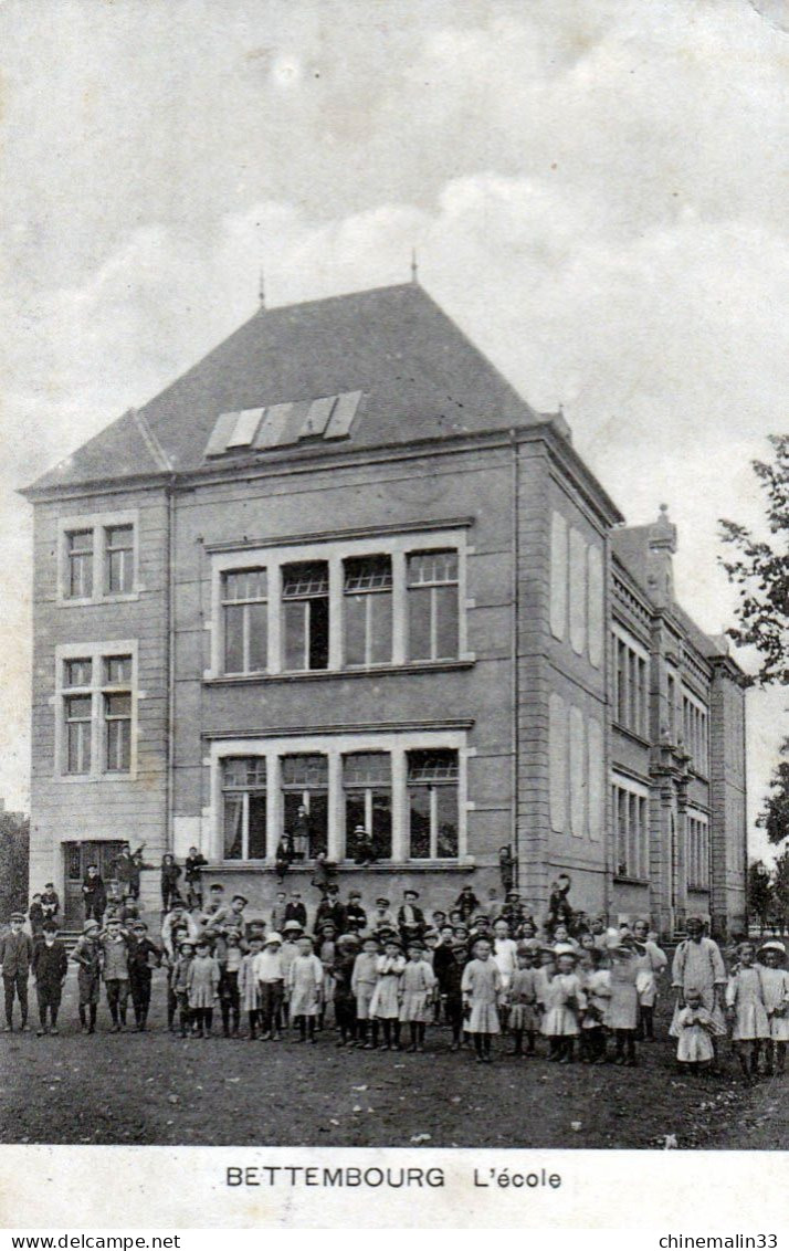 LUXEMBOURG BETTEMBOURG L'ECOLE TRES BELLE   ANIMATION  9X14 REIMPRESSION DE CARTES ANCIENNES - Bettembourg