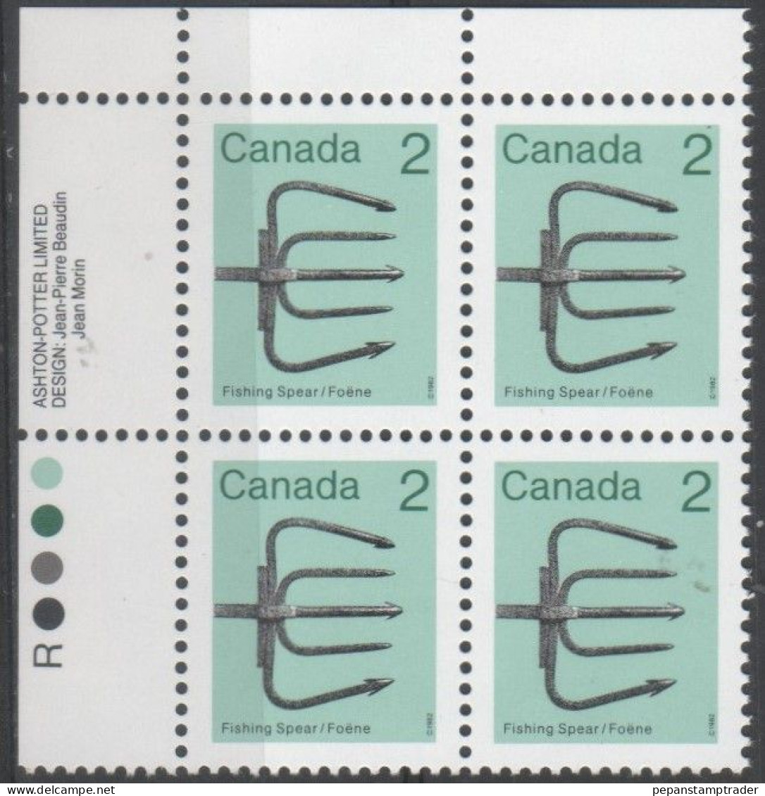 Canada - #918 - MNH PB  Of 4 - Plattennummern & Inschriften