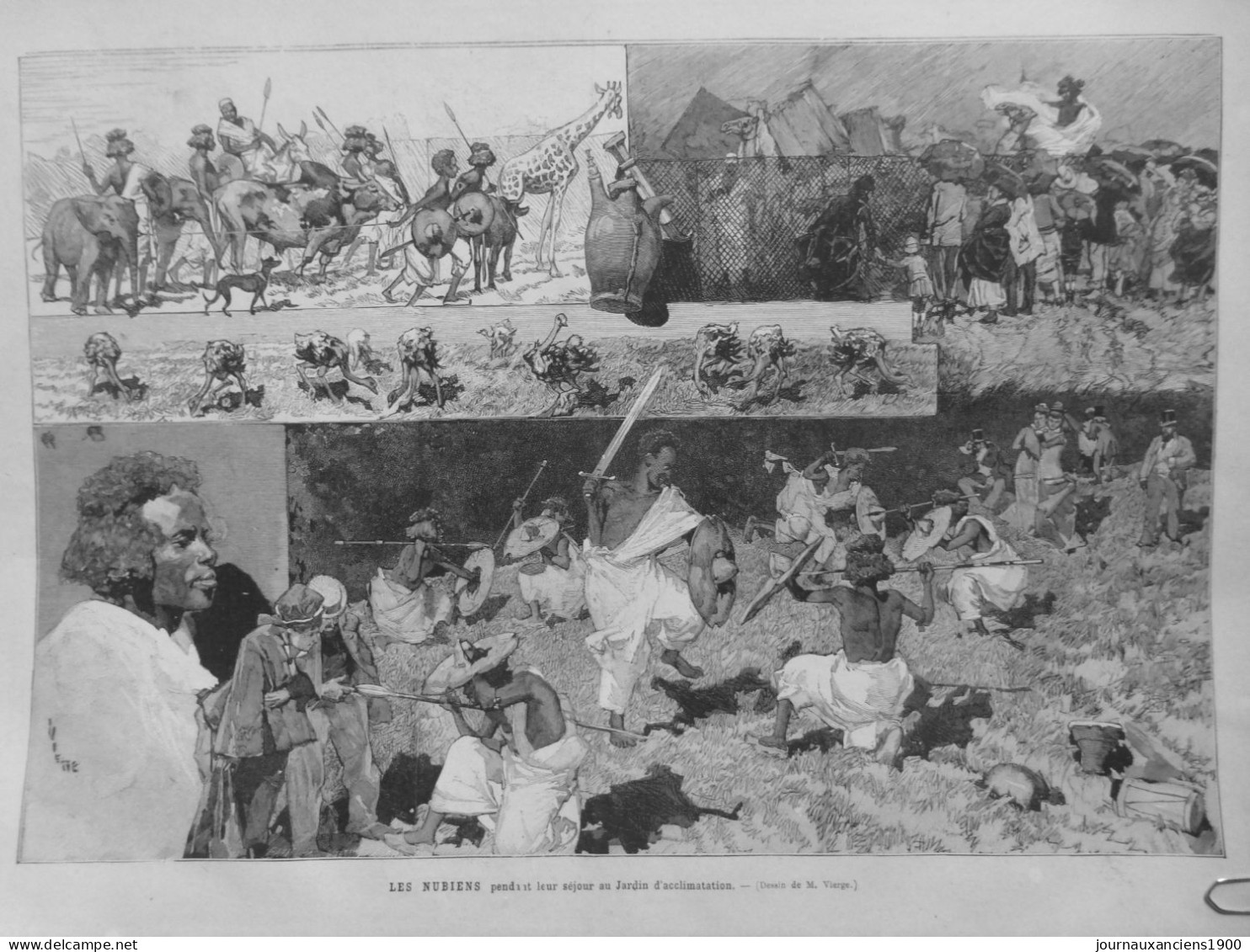1878 ZOO HUMAIN AFRIQUE ZOULOU SOMALIS NUBIEN SENEGALAIS 4 JOURNAUX ANCIENS - Other & Unclassified
