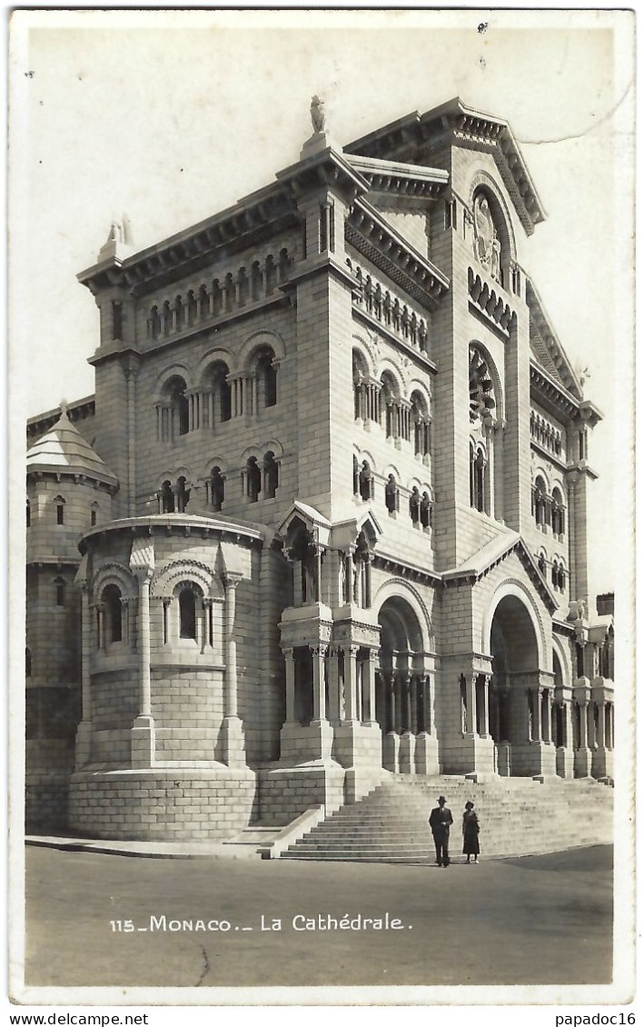 MC - Monaco - La Cathédrale - Ed. La Cigogne N° 115 (circ. 1936) - Kathedrale Notre-Dame-Immaculée