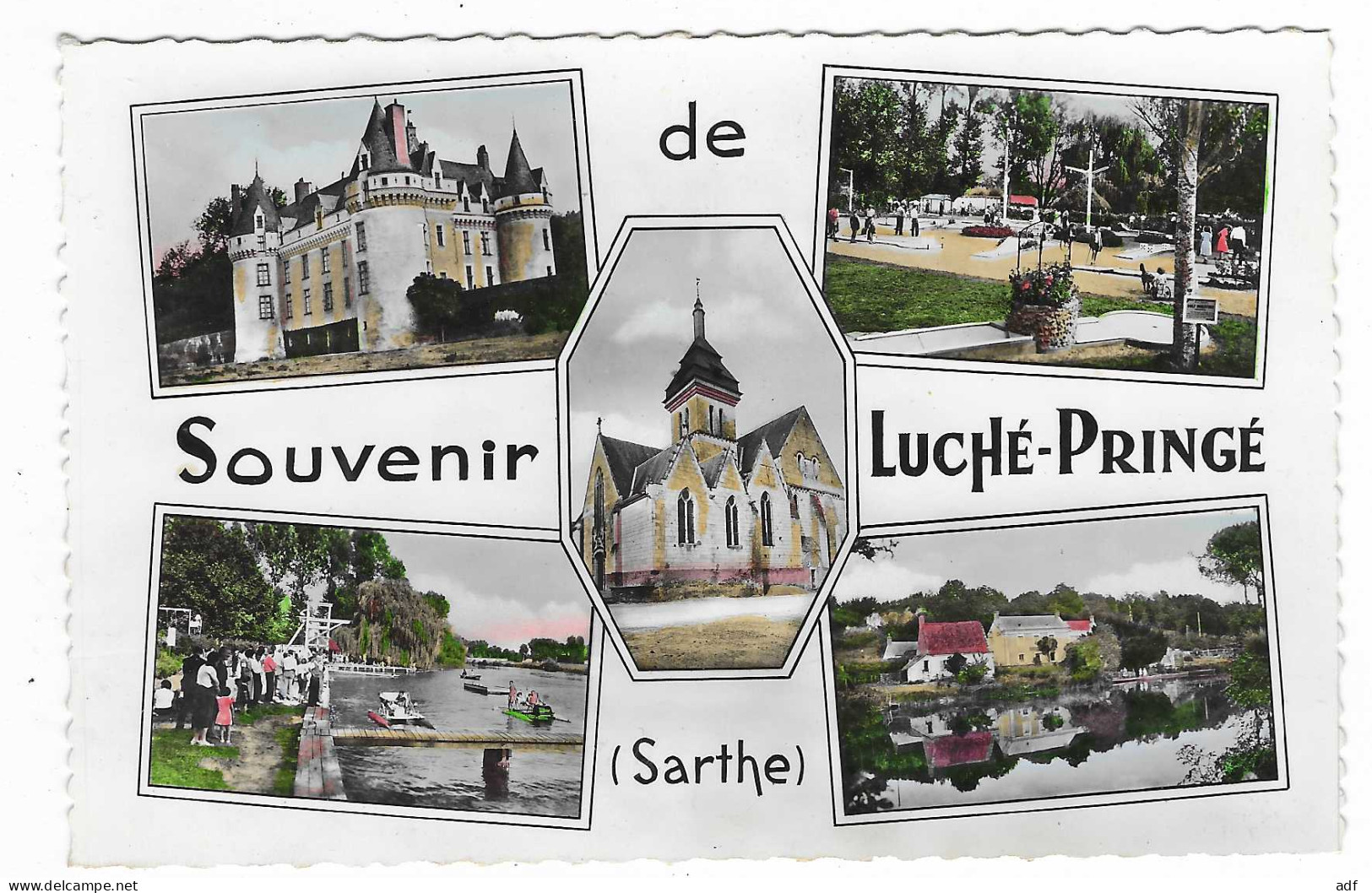 CPSM MULTIVUES SOUVENIR DE LUCHE - PRINGE, Format 9 Cm Sur 14 Cm Environ, SARTHE 72 - Luche Pringe