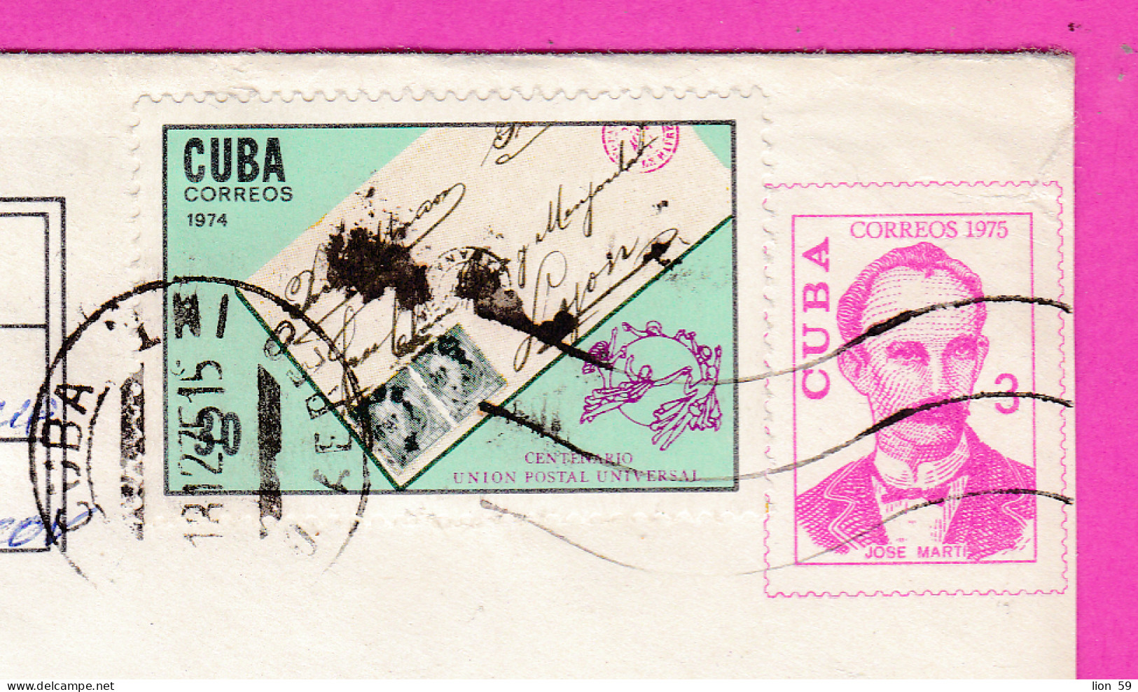 295970 / Cuba Stationery Cover PSC 1975 "Ciudad De La Habana" 3c (1975 José Martí Poet) + 30c 100th Anniversary Of U.P.U - Lettres & Documents