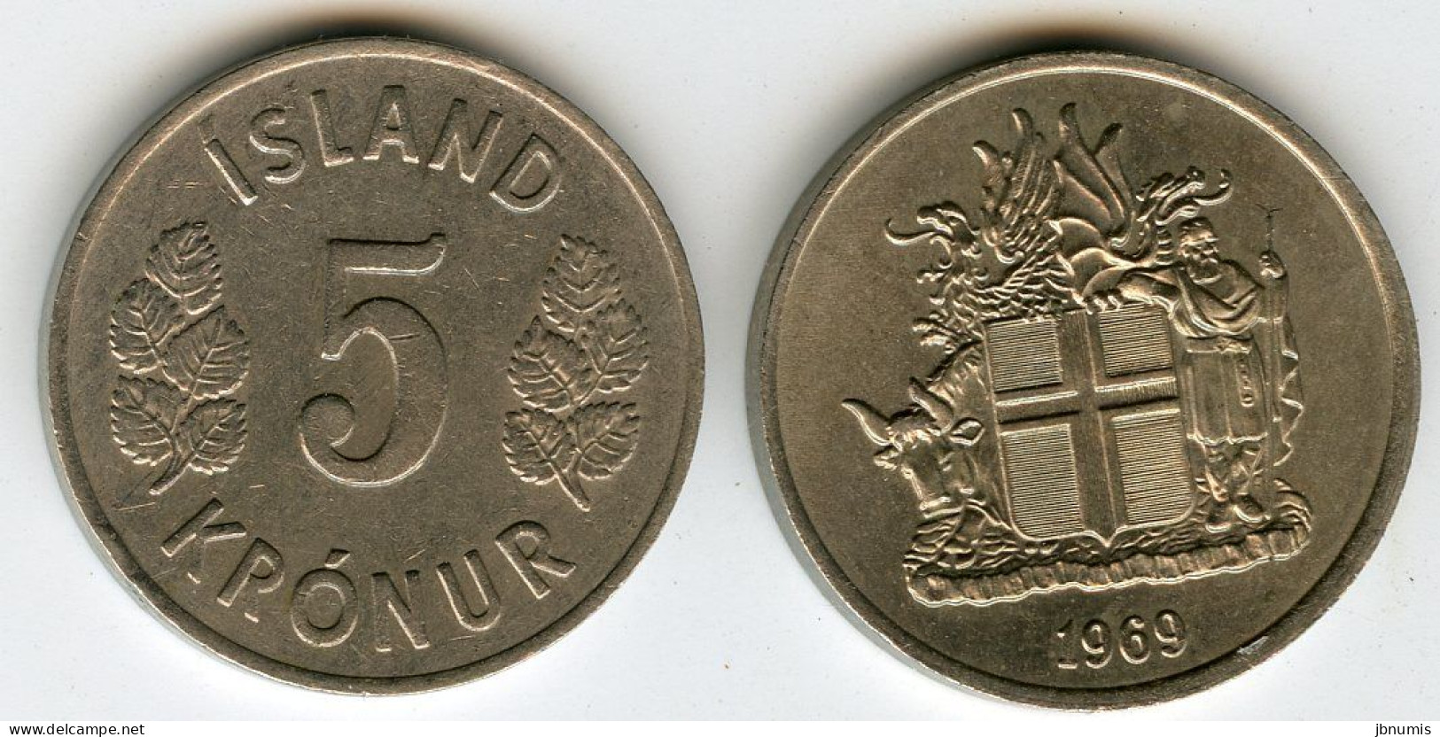 Islande Iceland 5 Kronur 1969 KM 18 - Island