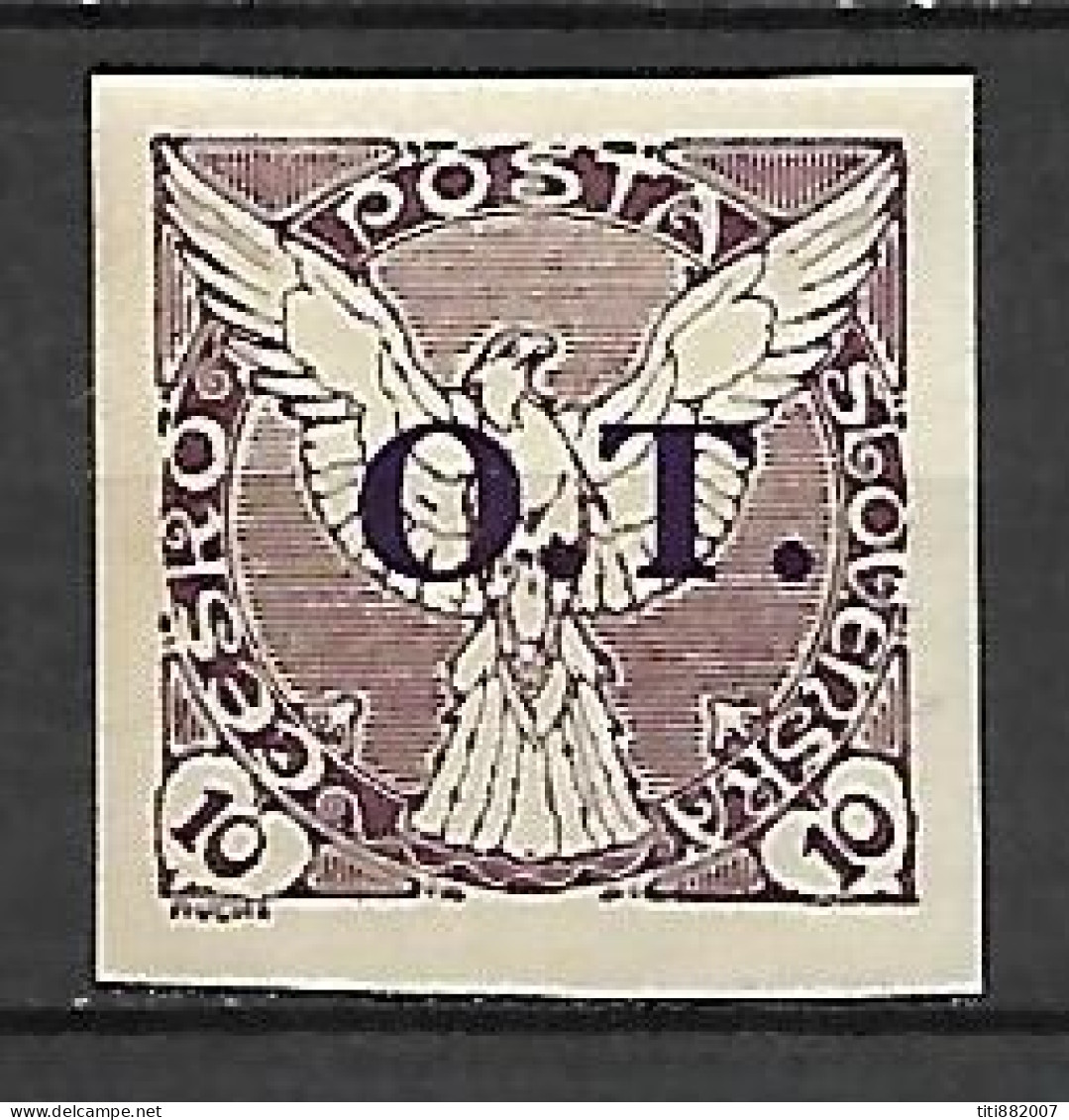 TCHECOSLOVAQUIE     -   Journaux  -  1919 .   Y&T N° 4a *.  Surchargé  O.T. - Newspaper Stamps