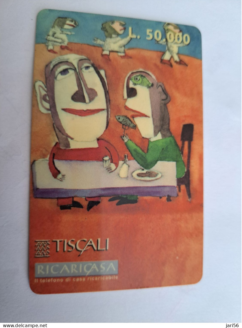 ITALIA  TELECOM ITALIA  TISCALI  LIRE 50000  PREPAIDS CARD   / USED     ** 14037** - Autres & Non Classés