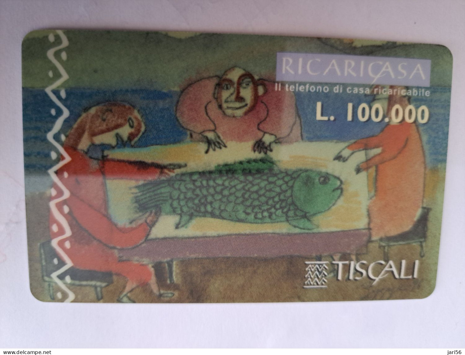 ITALIA  TELECOM ITALIA  TISCALI  LIRE 100.000  PREPAIDS CARD   / USED     ** 14038** - Andere & Zonder Classificatie