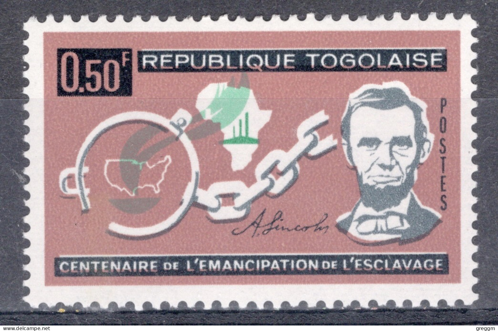 Togo 1962 The 100th Anniversary Of American Slaves' Emancipation In Mounted Mint - Togo (1960-...)