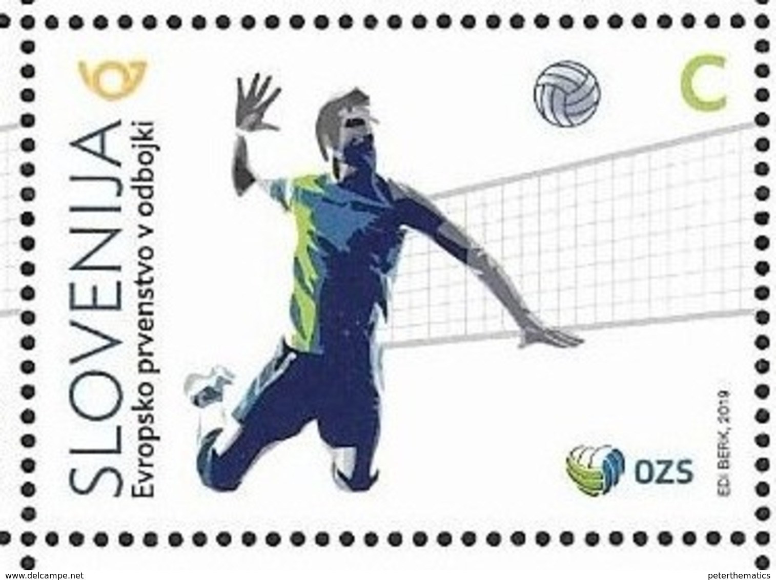 SLOVENIA , 2019, MNH, VOLLEYBALL, EUROPEAN VOLLEYBALL CHAMPIONSHIP, 1v - Volley-Ball