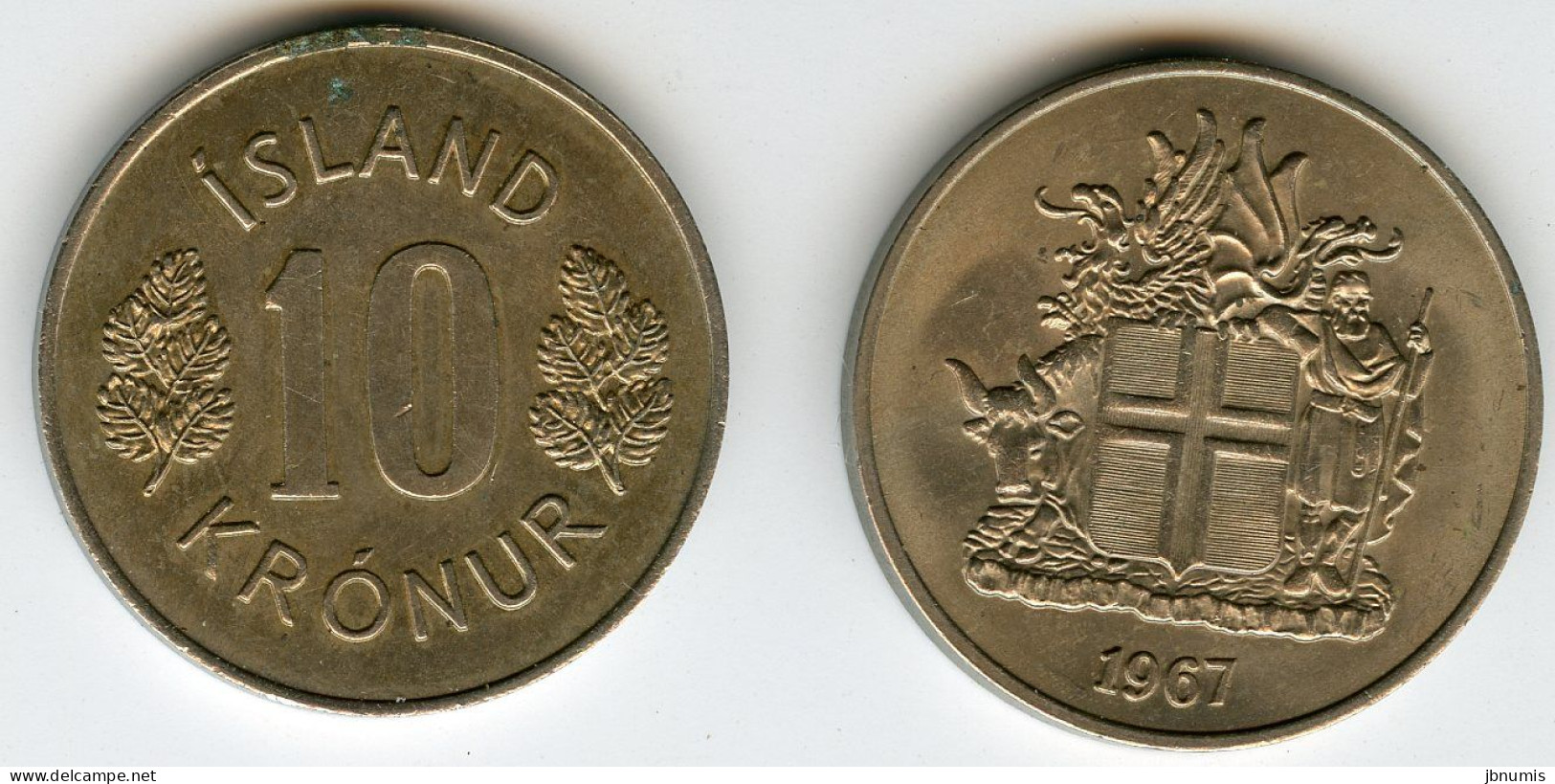 Islande Iceland 10 Kronur 1967 KM 15 - Island