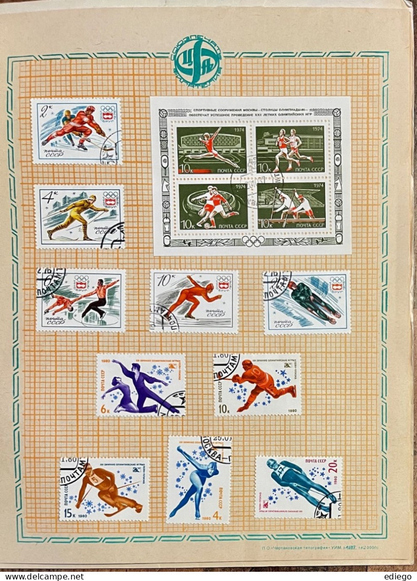 ALBUM URSS 1976, 80, 84, TIMBRES OLYMPIQUES & AUTRES - Collections