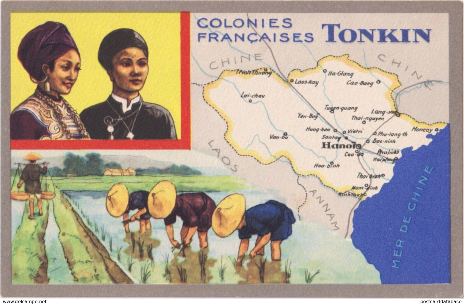 Colonies Françaises Tonkin - & Map - Elektrische Artikels