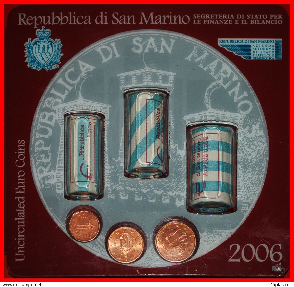 * ITALY: SAN MARINO  21 EURO MINT SETS 2006 (63 COINS) TO BE PUBLISHED!·  LOW START · NO RESERVE! - Rotolini