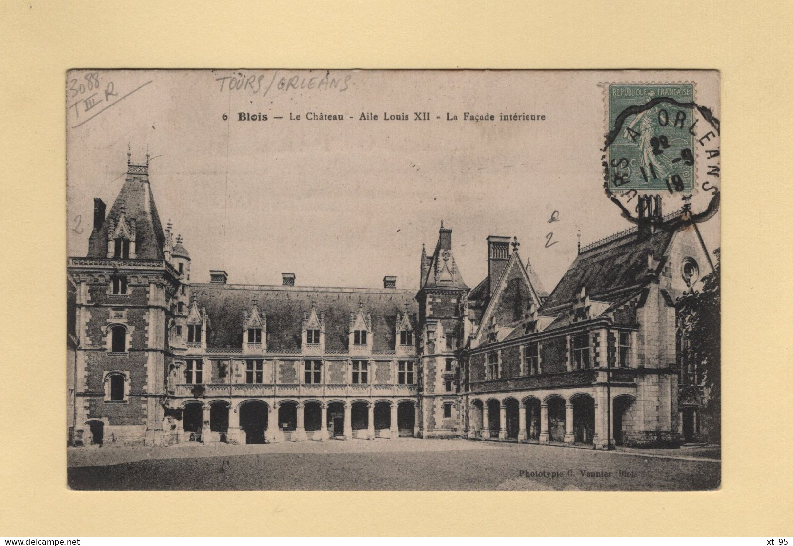 Convoyeur - Tours A Orleans - 1919 - Type Semeuse - Posta Ferroviaria