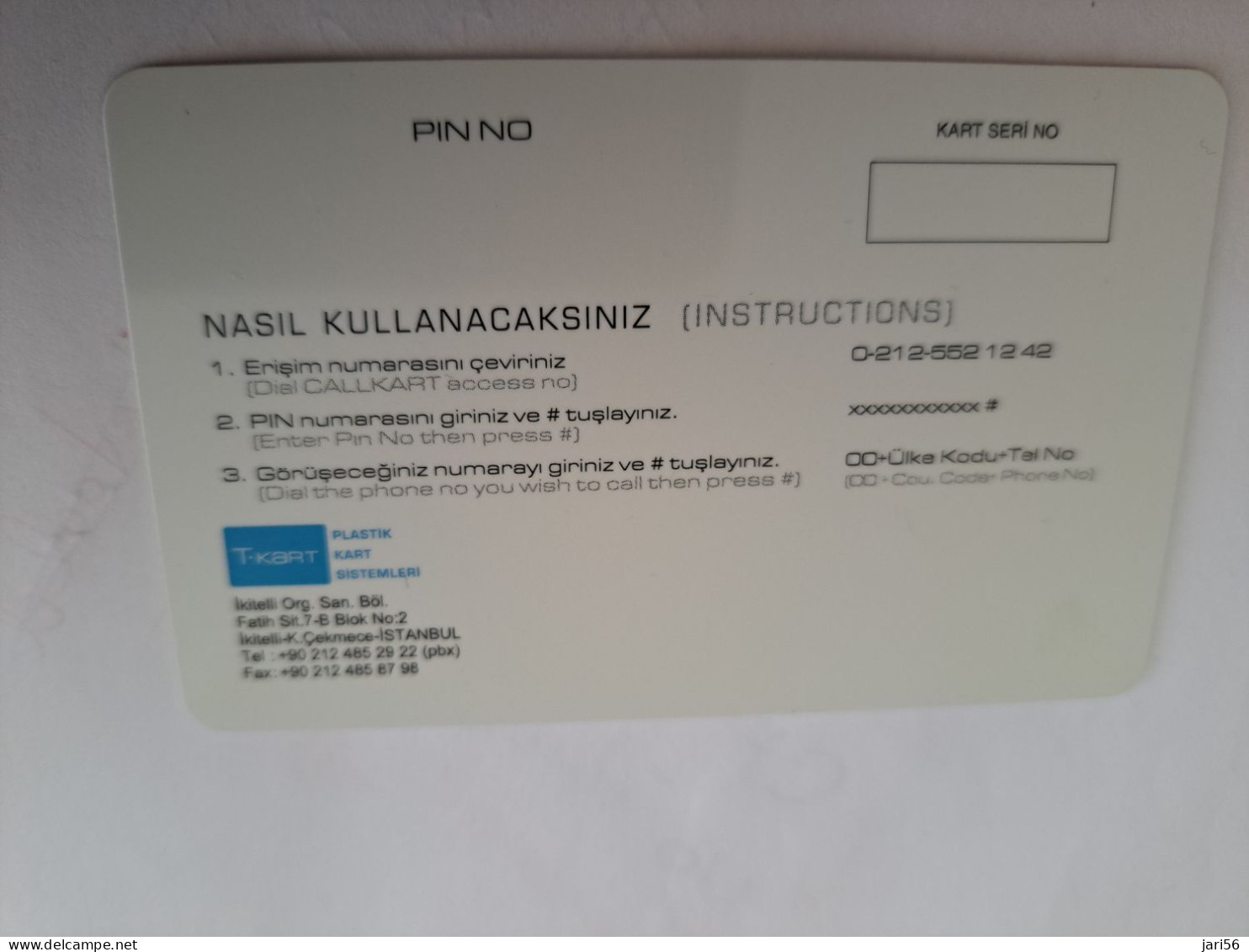 TURKEY/ ORNEKTIR/ / WISH U WERE HERE !/ $ 5,00 / SAMPLE CARD      NICE PREPAID / SAMPLE  CARD    **14044** - Turkey