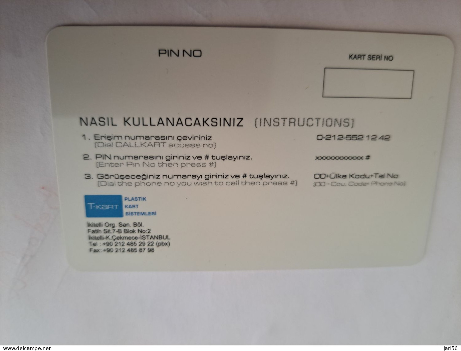 TURKEY/ ORNEKTIR/ / WISH U WERE HERE !/ $ 5,00 / SAMPLE CARD      NICE PREPAID / SAMPLE  CARD    **14045** - Turkey