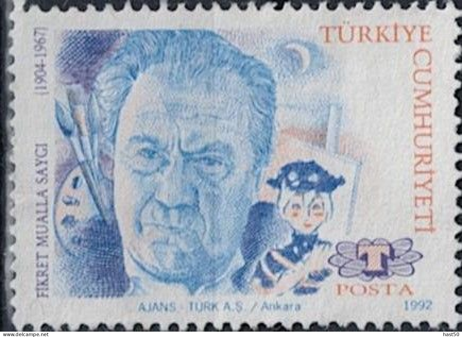 Türkei Turkey Turquie - Fikret Mualla Saygı (MiNr: 2975 A) 1992 - Gest. Used Obl - Oblitérés