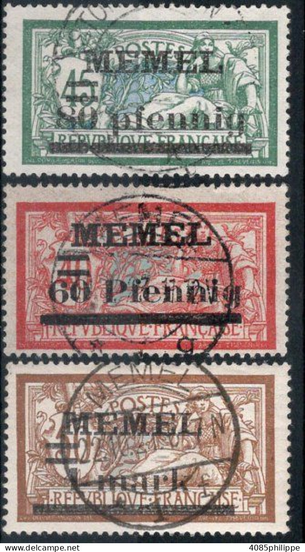 MEMEL  Timbres-Poste N°24 à 26 Oblitérés TB Cote : 4€00 - Oblitérés