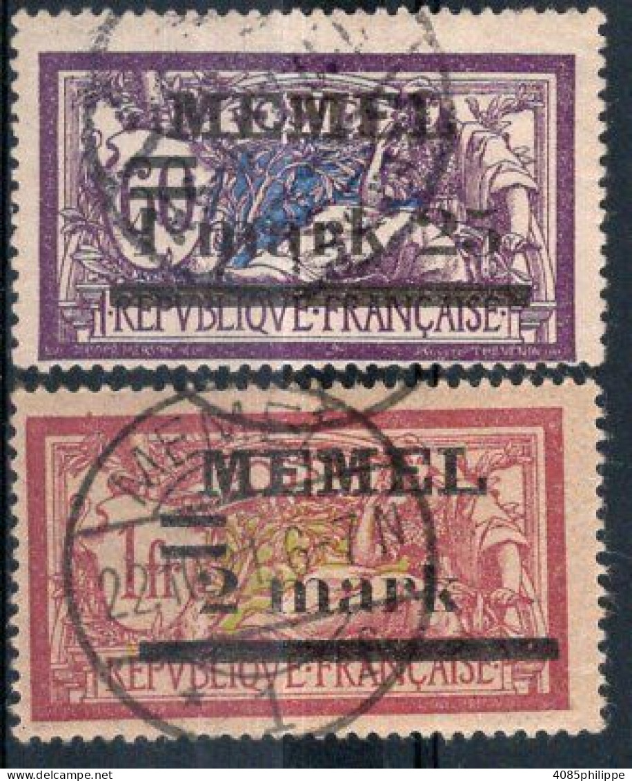 MEMEL  Timbres-Poste N°27 & 28 Oblitérés TB Cote : 5€00 - Usati