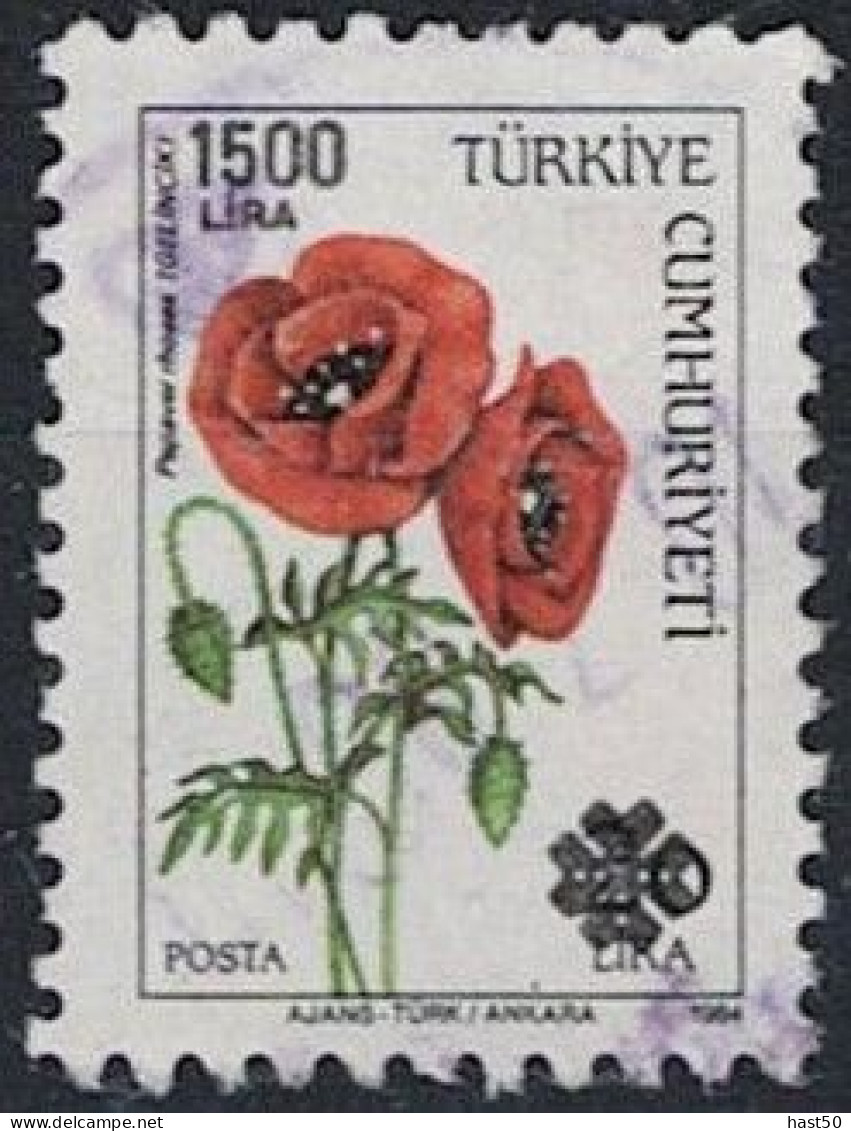 Türkei Turkey Turquie - Klatschmohn (Papaver Rhoeas) (MiNr: 2897) 1990 - Gest. Used Obl - Used Stamps