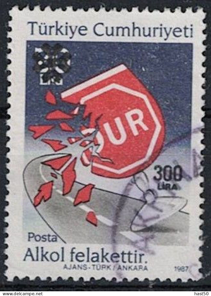 Türkei Turkey Turquie - Zerstörtes Stoppschild (MiNr: 2895) 1990 - Gest. Used Obl - Gebruikt