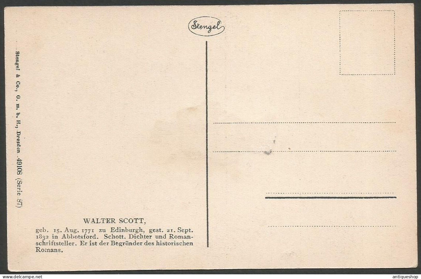 Walter Scott-----old Postcard - Ecrivains