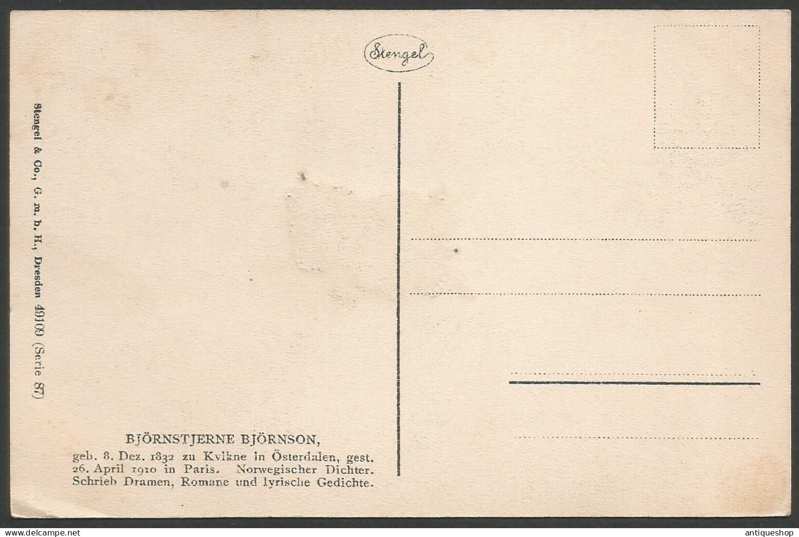 Bjornstjerne Bjornson-----old Postcard - Ecrivains