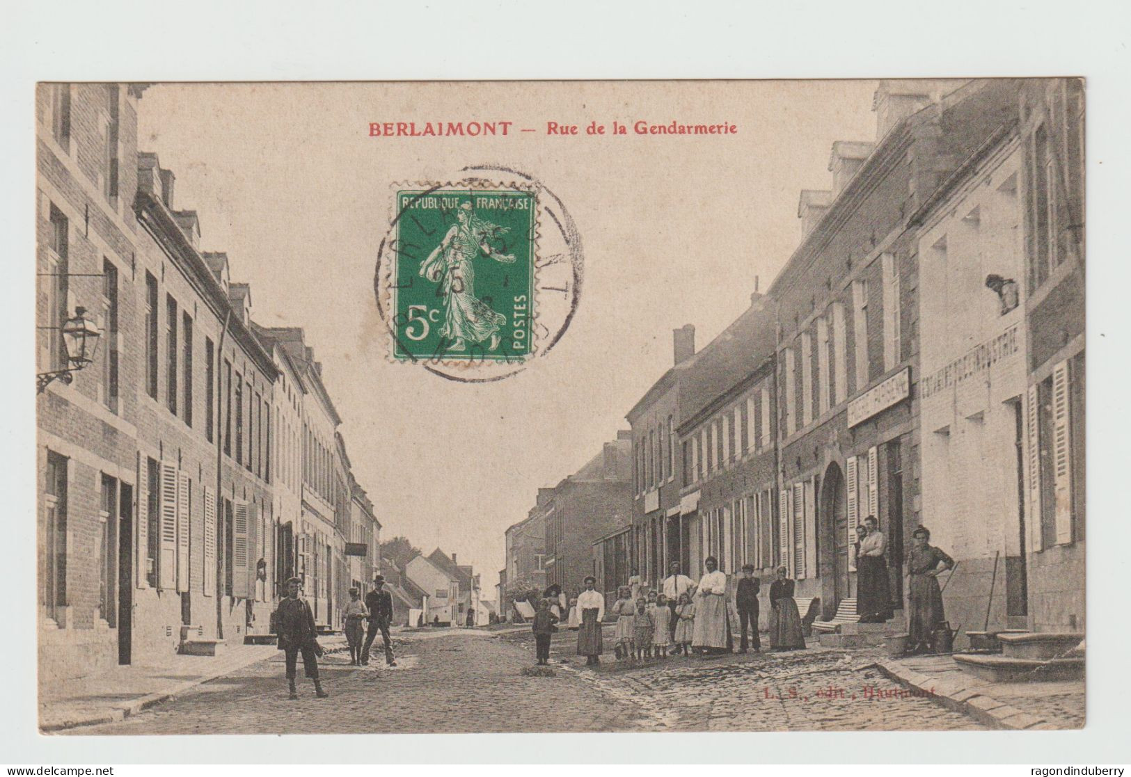 CPA - 59 - BERLAIMONT - Rue De La Gendarmerie - Très Bel état Voy En 1908 - L.S Edit à Hautmont - Berlaimont