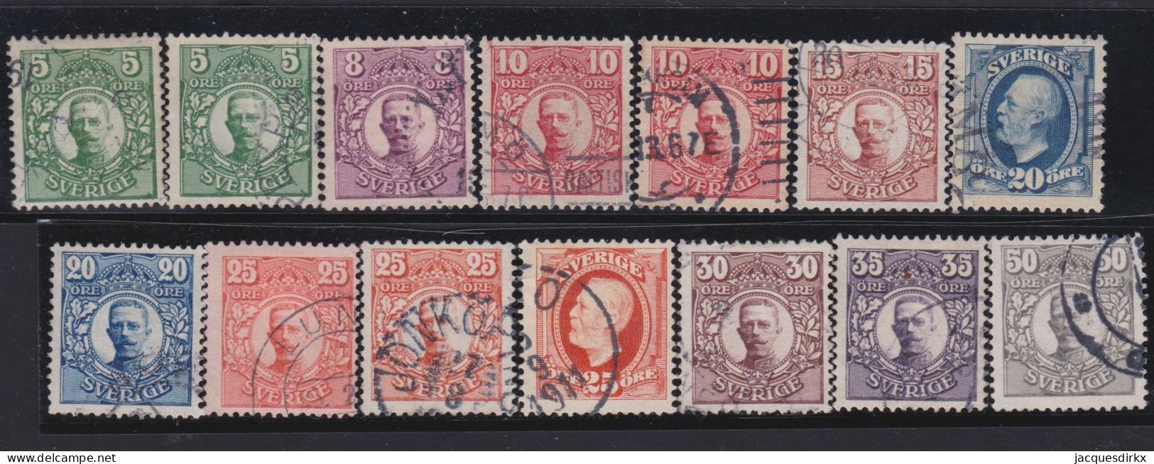 Sweden   .    Y&T   .    62/72     .     O   .     Cancelled - Used Stamps