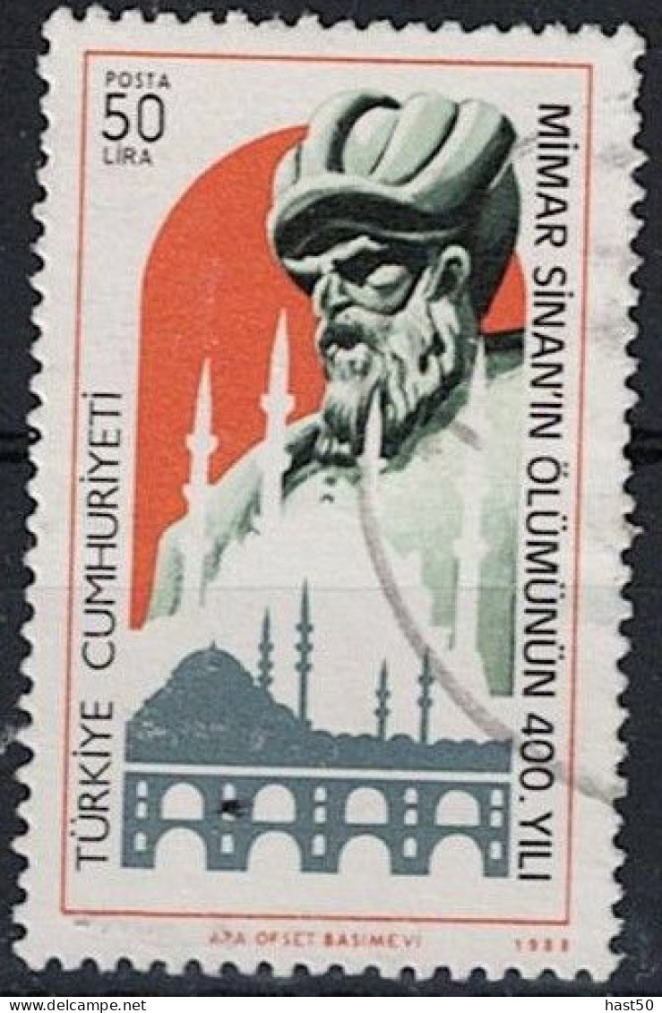 Türkei Turkey Turquie - 400. Todestag Von Sinan (MiNr: 2806) 1988 - Gest. Used Obl - Gebruikt