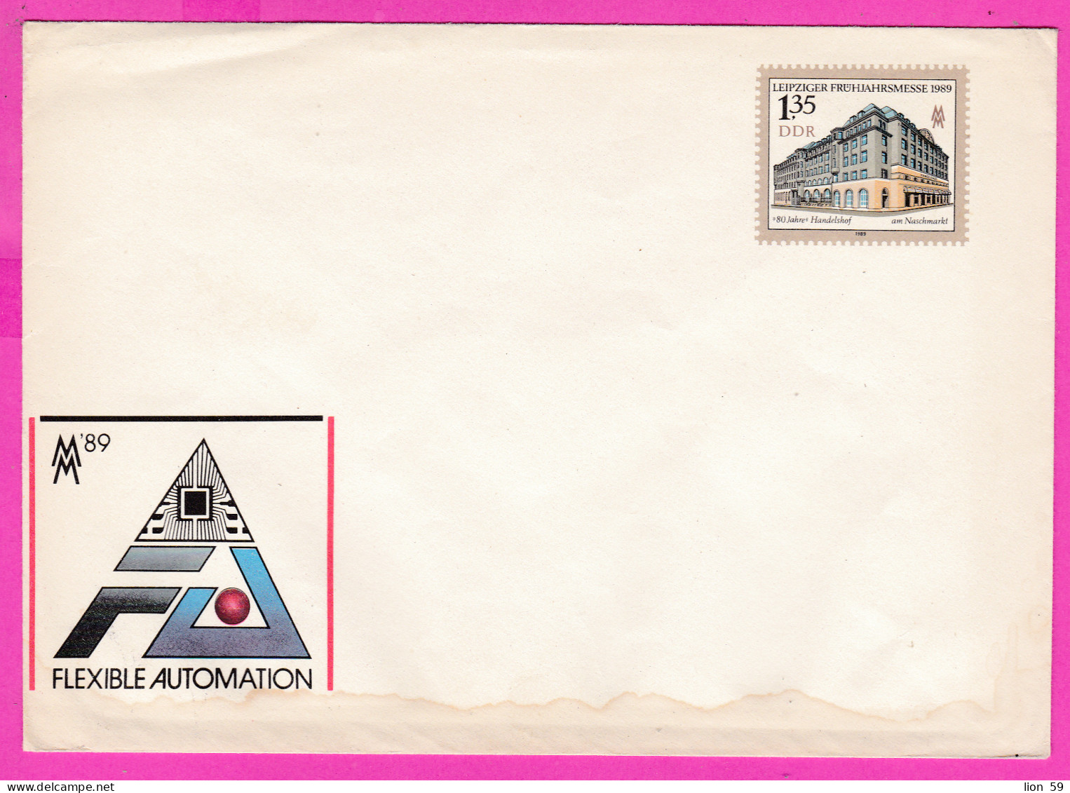 295982 / Germany DDR 1989 Cover - 1.35 M (Leipziger Frühjahrsmesse 1989 ) FLEXIBLE AUTOMATION Ganzsachen - Cartes Postales - Neuves