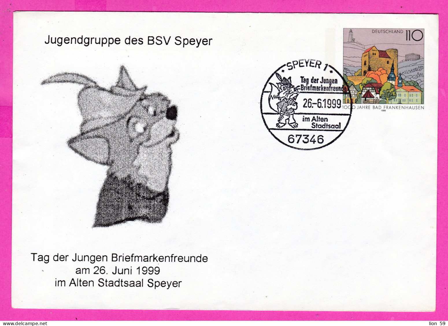 295983 / Germany BRD 1999 Cover -110 Pf. (1000 Jahre Bad Frankenhausen) Speyer Tag Der Jungen Briefmarkenfreu Ganzsachen - Umschläge - Gebraucht