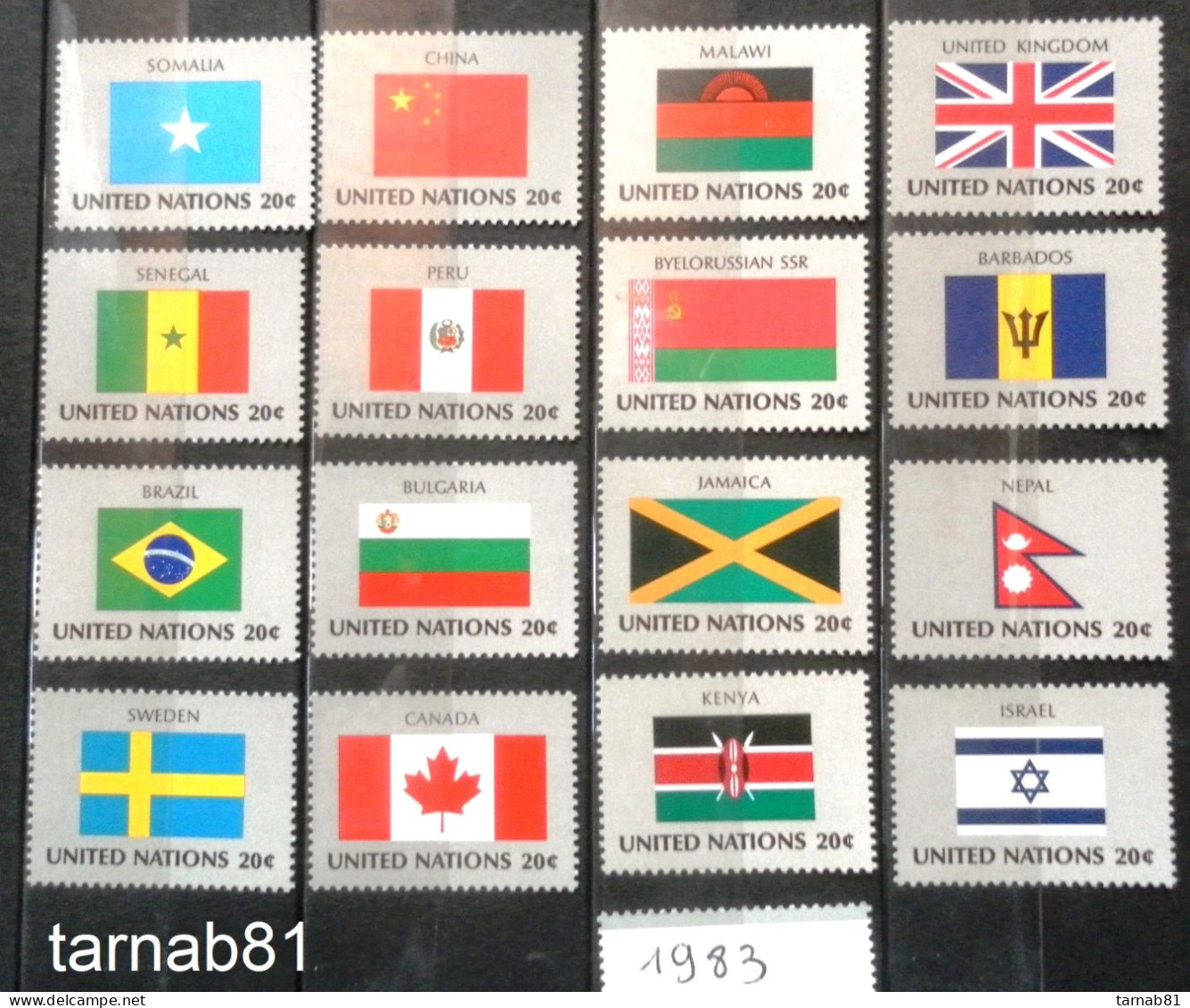 196 Flaggen Flags Drapeaux ONU 1980 1981 1982 1983 1984 1985 1986 1987 1988 1989 1997 1998 1999 2001 2007 - Unused Stamps