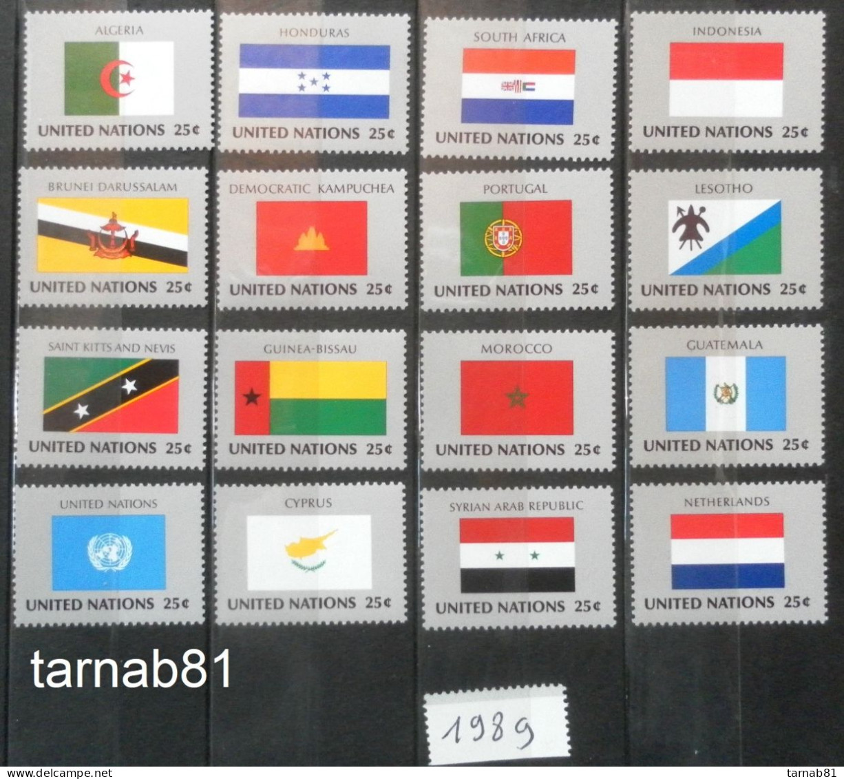 196 Flaggen Flags Drapeaux ONU 1980 1981 1982 1983 1984 1985 1986 1987 1988 1989 1997 1998 1999 2001 2007