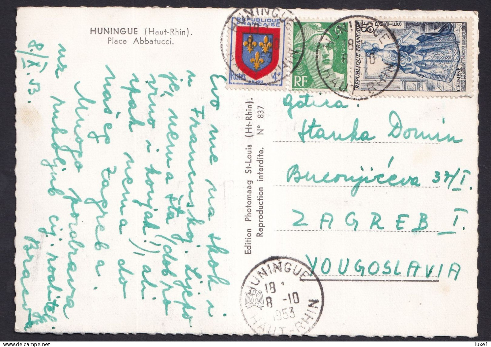 FRANCE ,  Huningue  ,  OLD  POSTCARD - Huningue