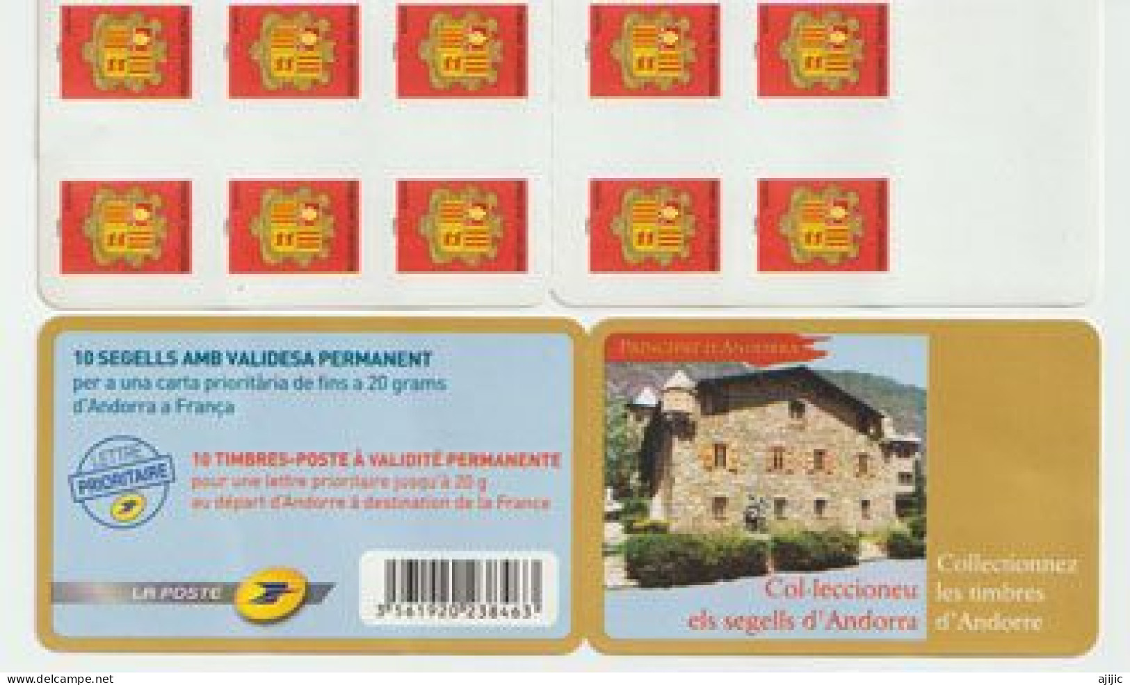 Nouveau Blason (adhésifs)1 Carnets Neuf Entier,émission De 2016 (valeur Faciale 18,00 Euro)Maison Des Vallées D'Andorre - Markenheftchen