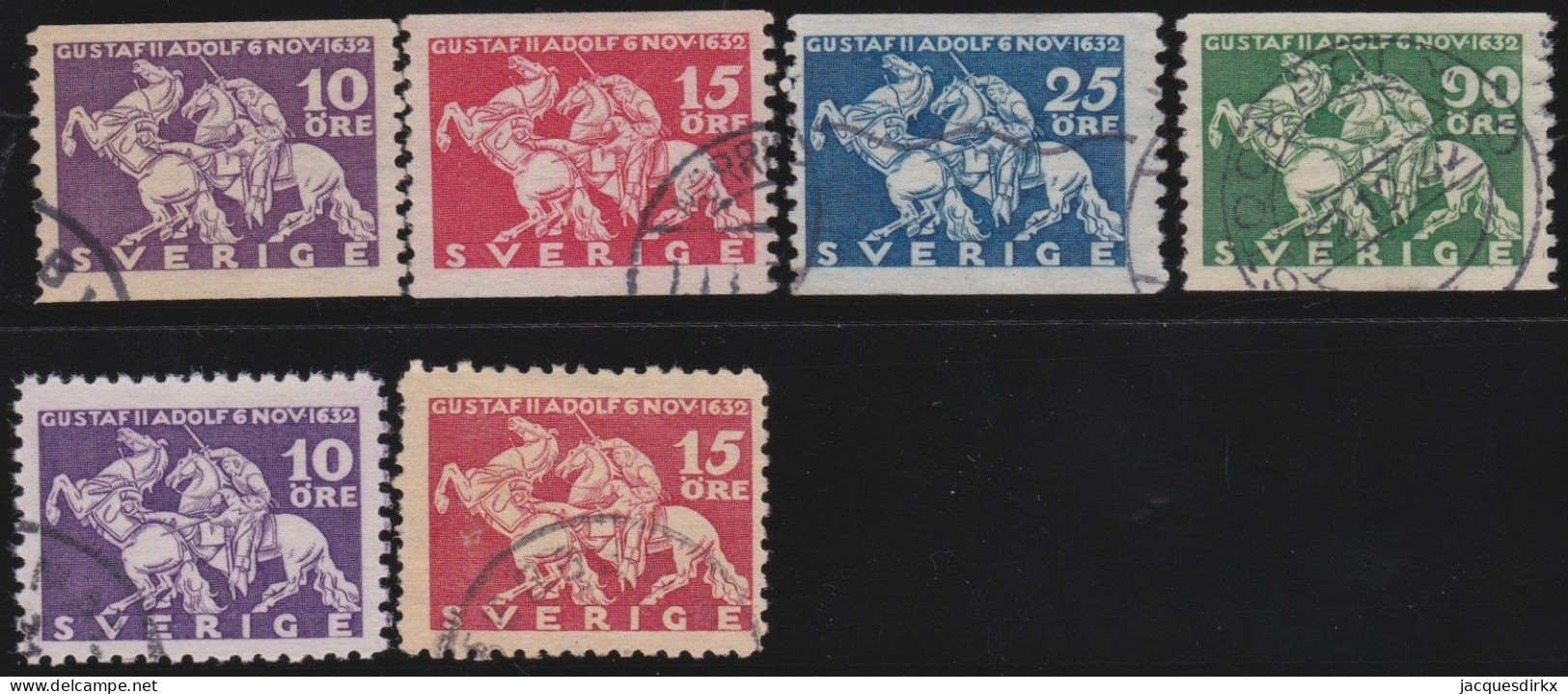 Sweden   .    Y&T   .  224/227 + 224a/225a   .     O   .     Cancelled - Used Stamps
