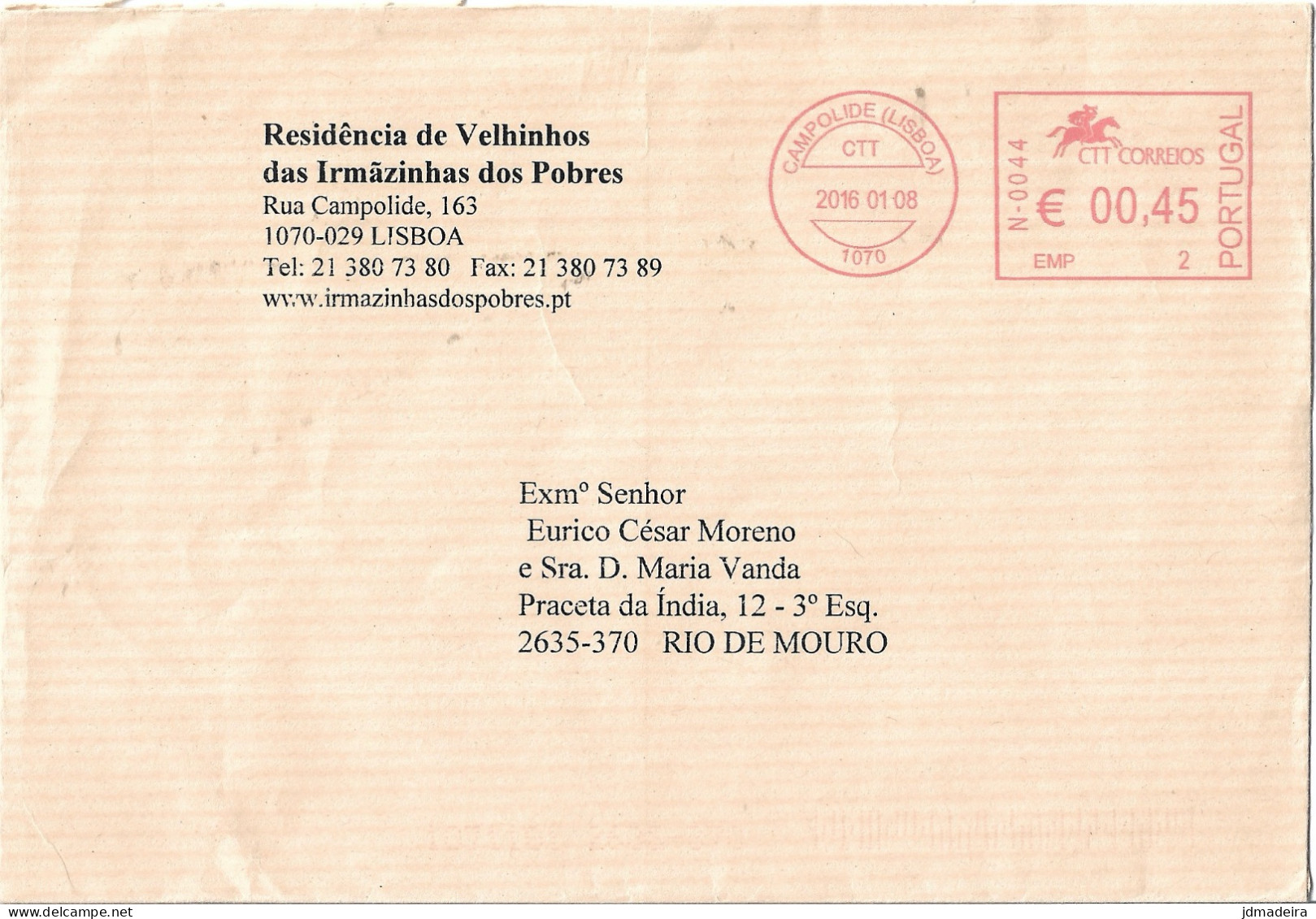 Portugal Cover With Meter Stamp - Covers & Documents