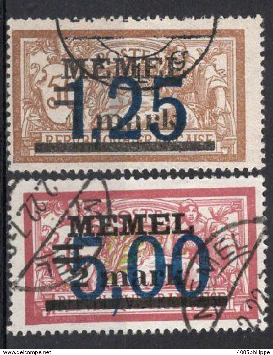 MEMEL  Timbres-Poste N°43 & 44 Oblitérés TB Cote : 3€75 - Oblitérés