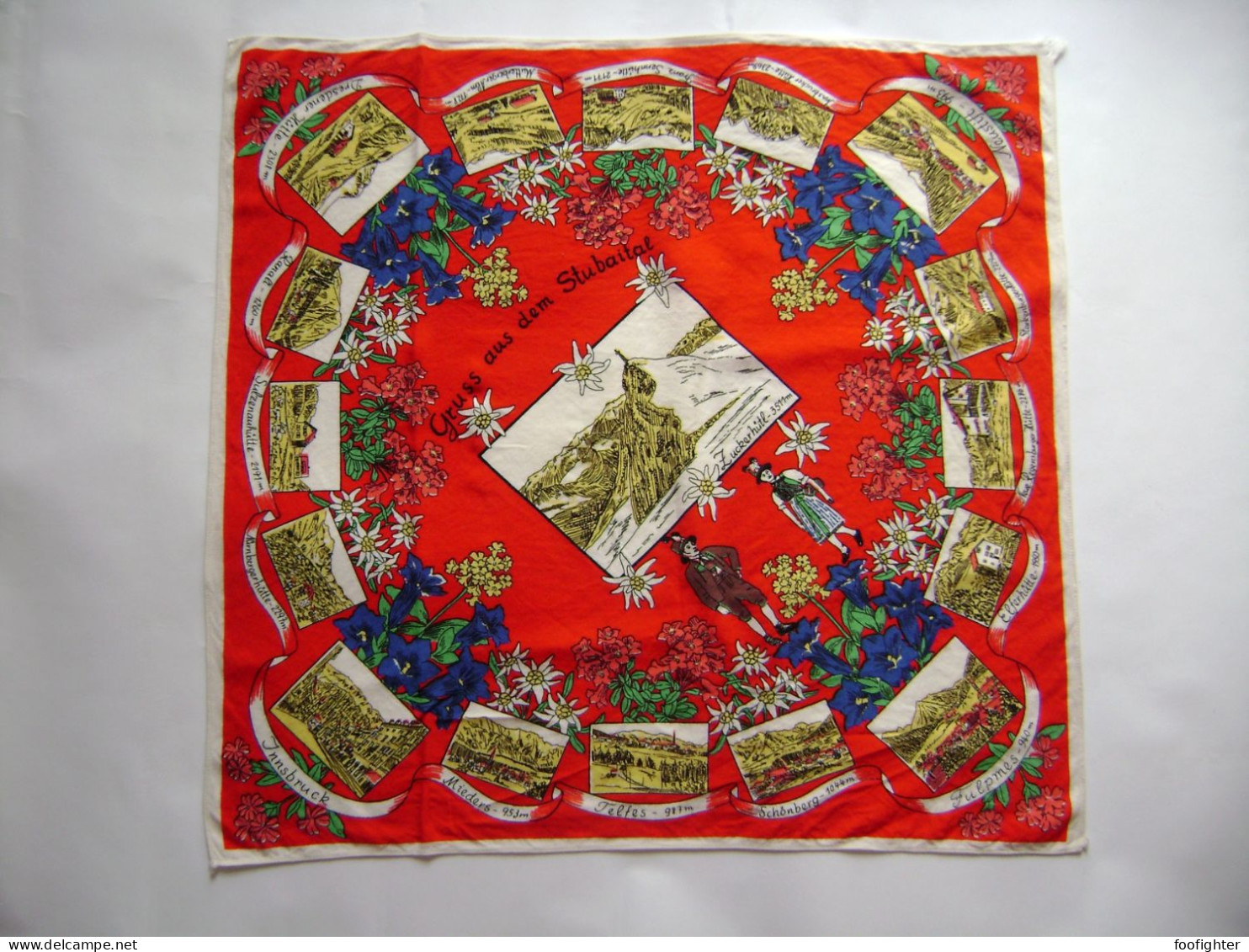 Gruß Aus Dem Stubaital - Zuckerhütl - Scarv Schal Foulard - Souvenir Aus Tirol - Fulares