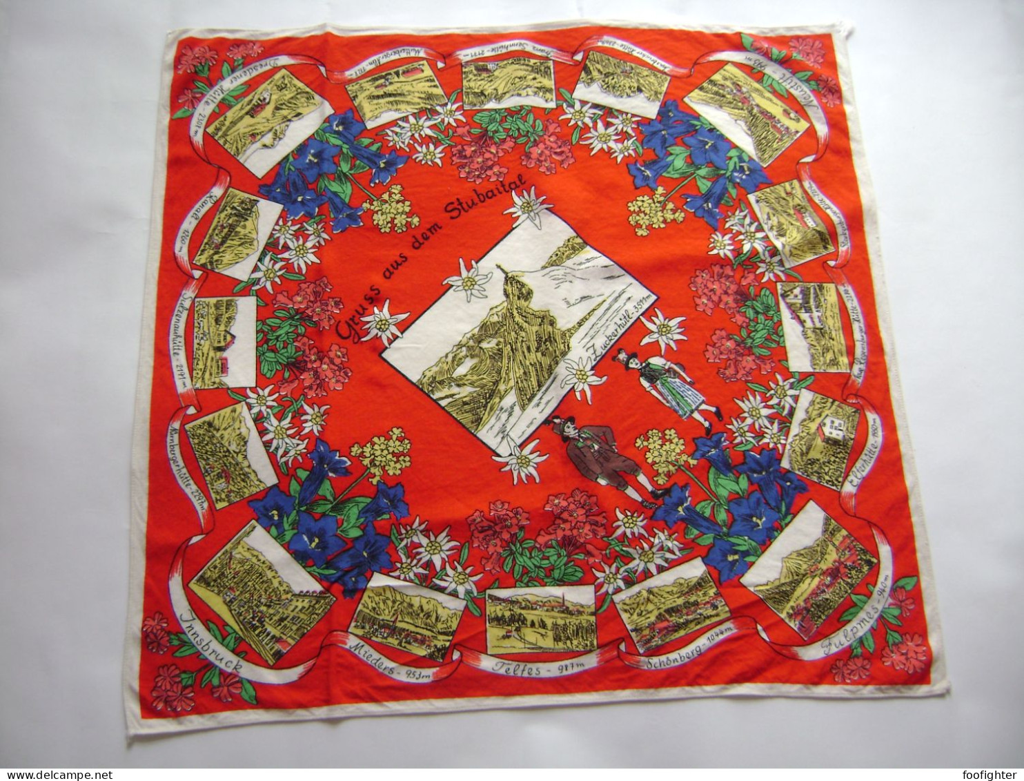 Gruß Aus Dem Stubaital - Zuckerhütl - Scarv Schal Foulard - Souvenir Aus Tirol - Halstücher & Schals