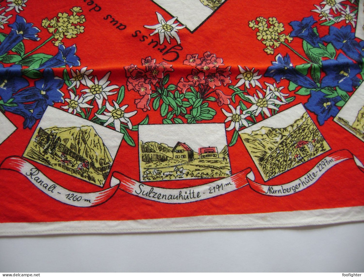 Gruß aus dem Stubaital - Zuckerhütl - scarv Schal foulard - Souvenir aus Tirol