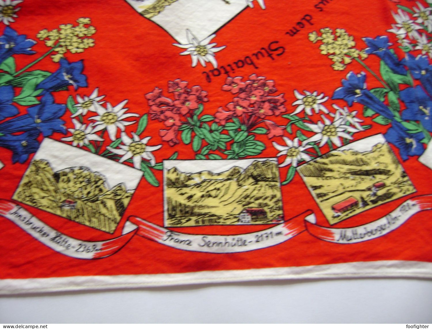 Gruß aus dem Stubaital - Zuckerhütl - scarv Schal foulard - Souvenir aus Tirol